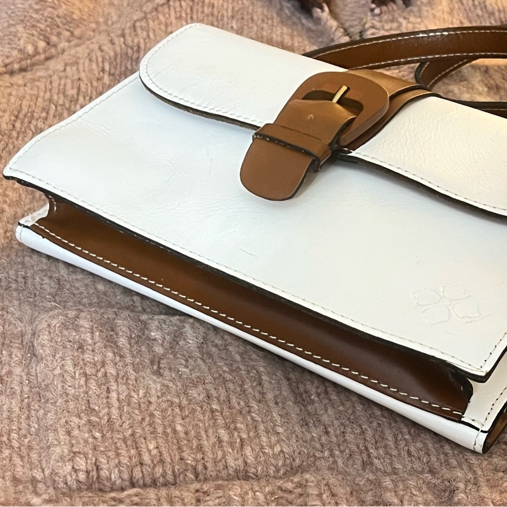Patricia Nash TAURIANA White/Tan Leather Crossbody Organizer Purse - Picture 5 of 15